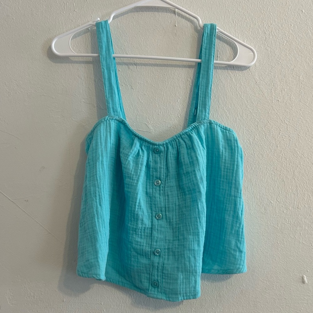 NWT XS Colsie 100% Cotton Blue Summer Top Crop Top